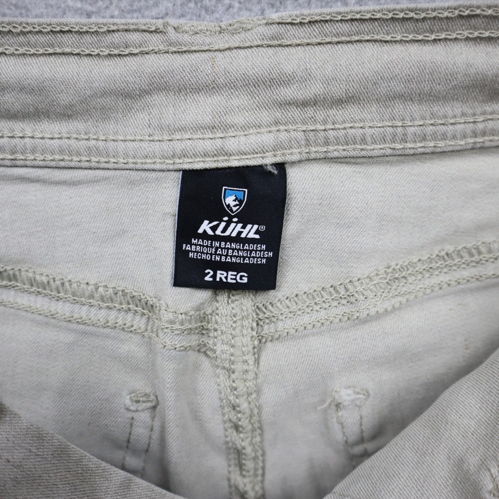 Kuhl Pants Womens 2 Reg Wide Leg Tan Linen Blend Cropped Outdoor Casual Gorpcore - Picture 3 of 13
